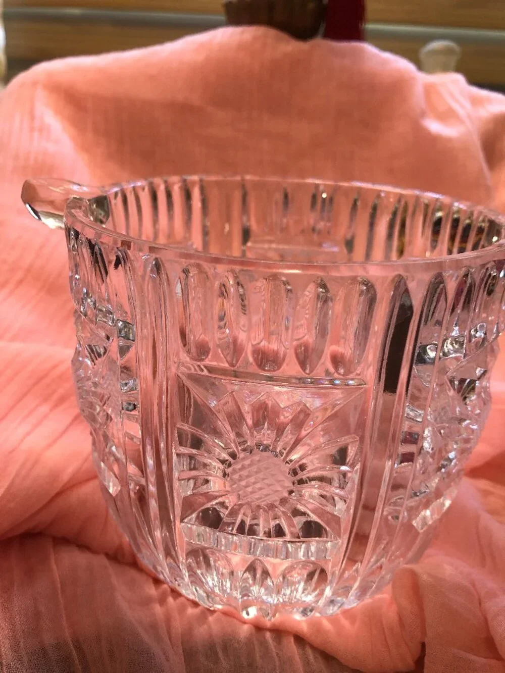 Vintage crystal small Hielera/Ice bucket